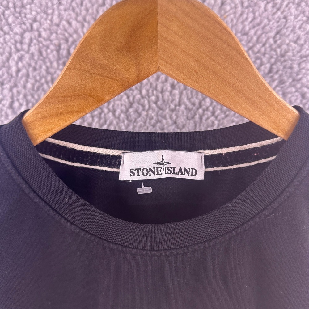 Stone Island Mens Black Embroidered Compass Logo Sweatshirt XXL 6915611J04Z - Picture 5 of 9